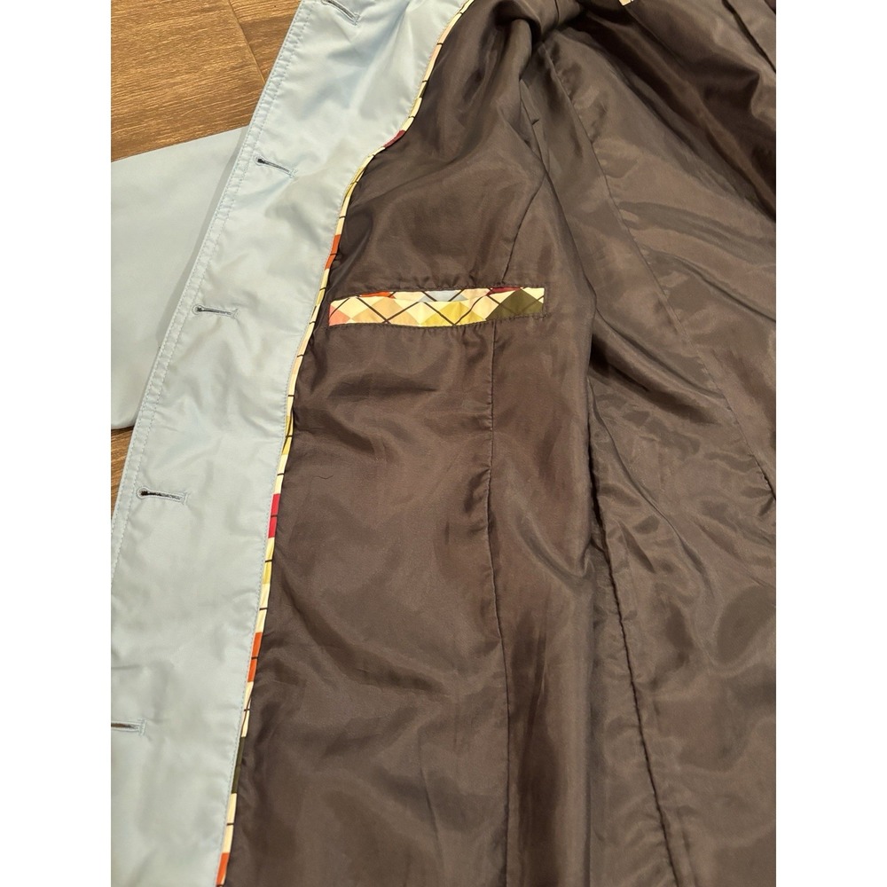 Lands End Women's Light‎ Blue Long Spring Coat Buttons Trench Size XL 18-20 - Picture 9 of 10